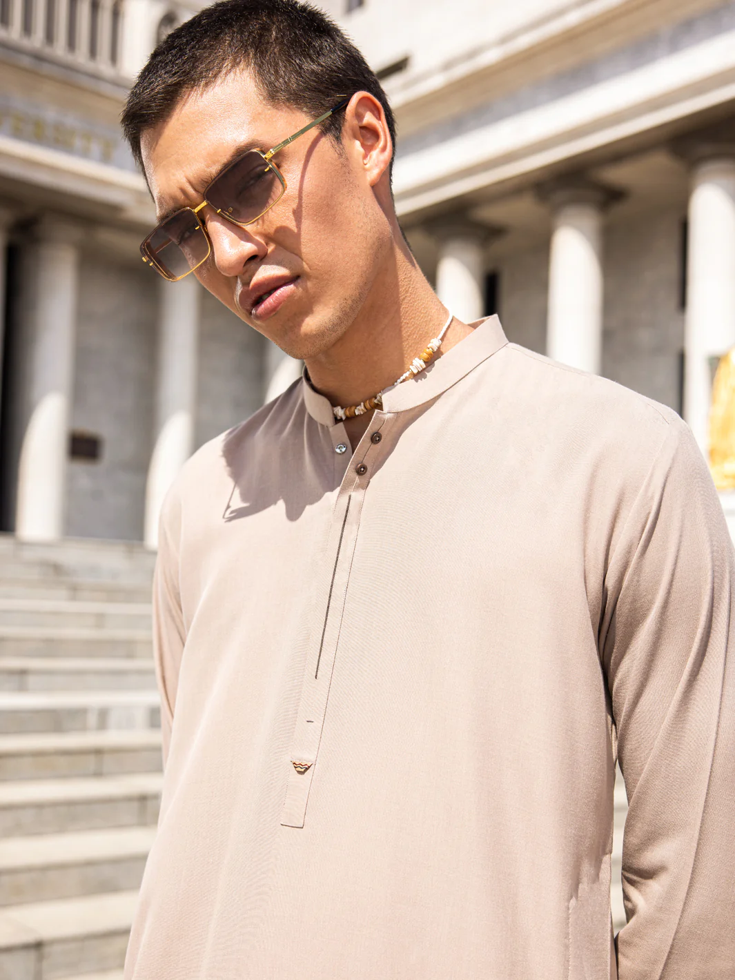 BEIGE KAMEEZ SHALWAR | AL-KS-US-24-2993 - Image 2
