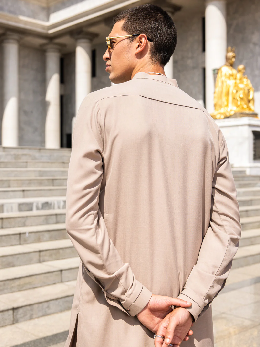 BEIGE KAMEEZ SHALWAR | AL-KS-US-24-2993 - Image 3