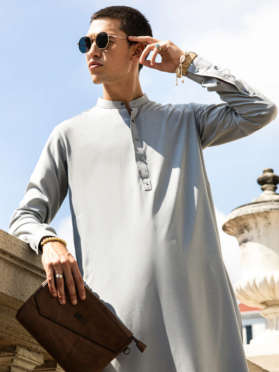 LIGHT GREY KAMEEZ SHALWAR | AL-KS-US-24-2999 - Image 4
