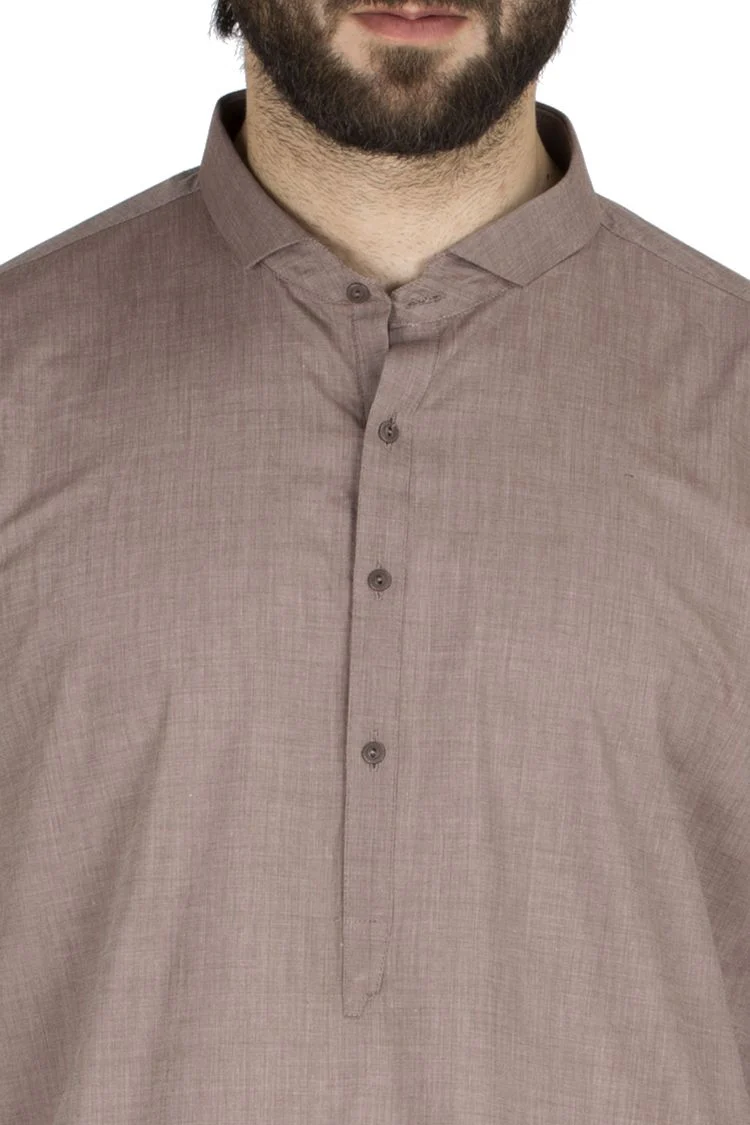 LIGHT BROWN COTTON KAMEEZ SHALWAR | AL-KS-US-2426/AM-689D - Image 4