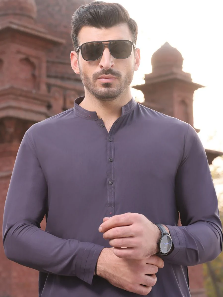 PURPLE VISCOSE KAMEEZ SHALWAR | AL-KS-US-2430/AM-690C - Image 2