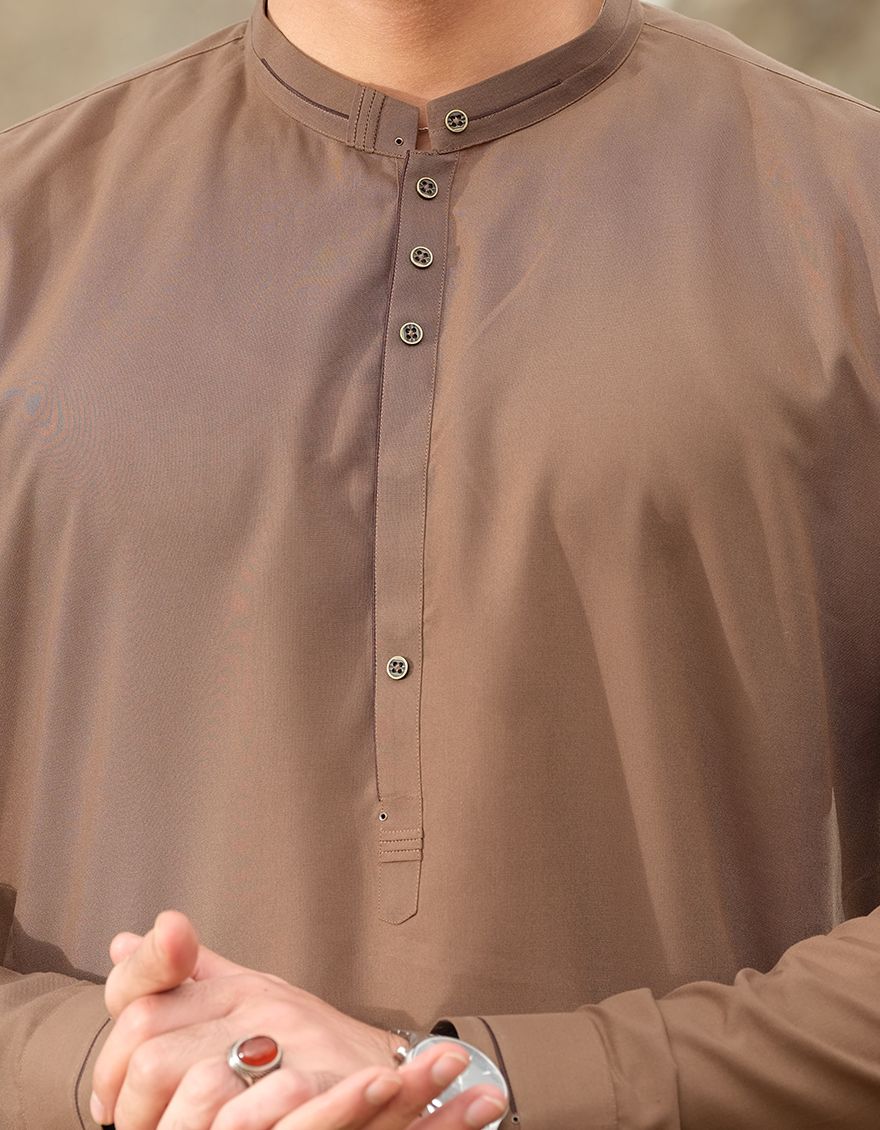 BROWN KAMEEZ SHALWAR | AL-KS-US-2455/AM-768B - Image 3