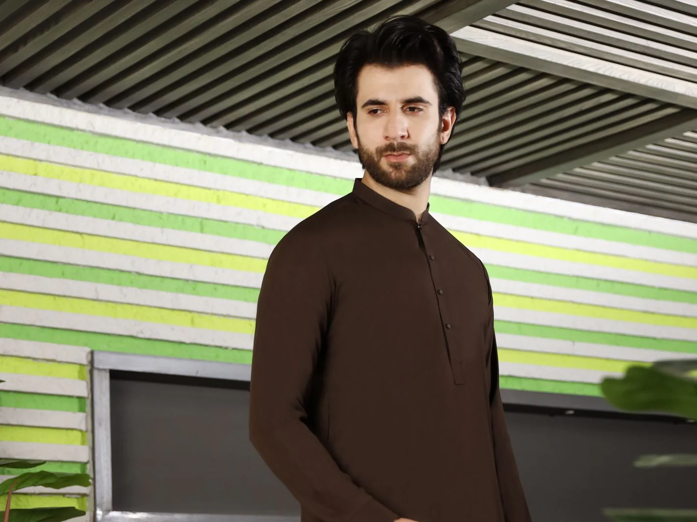 BROWN KAMEEZ SHALWAR | AL-KS-US-2494 V-3 2020 - Image 2