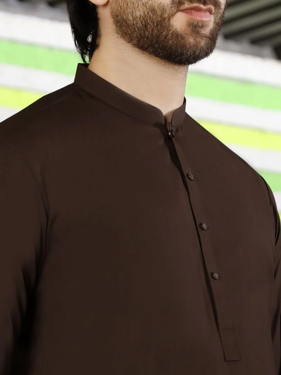 BROWN KAMEEZ SHALWAR | AL-KS-US-2494 V-3 2020 - Image 3