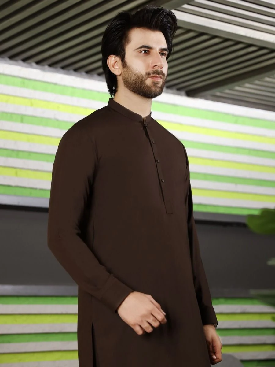 BROWN KAMEEZ SHALWAR | AL-KS-US-2494 V-3 2020 - Image 4