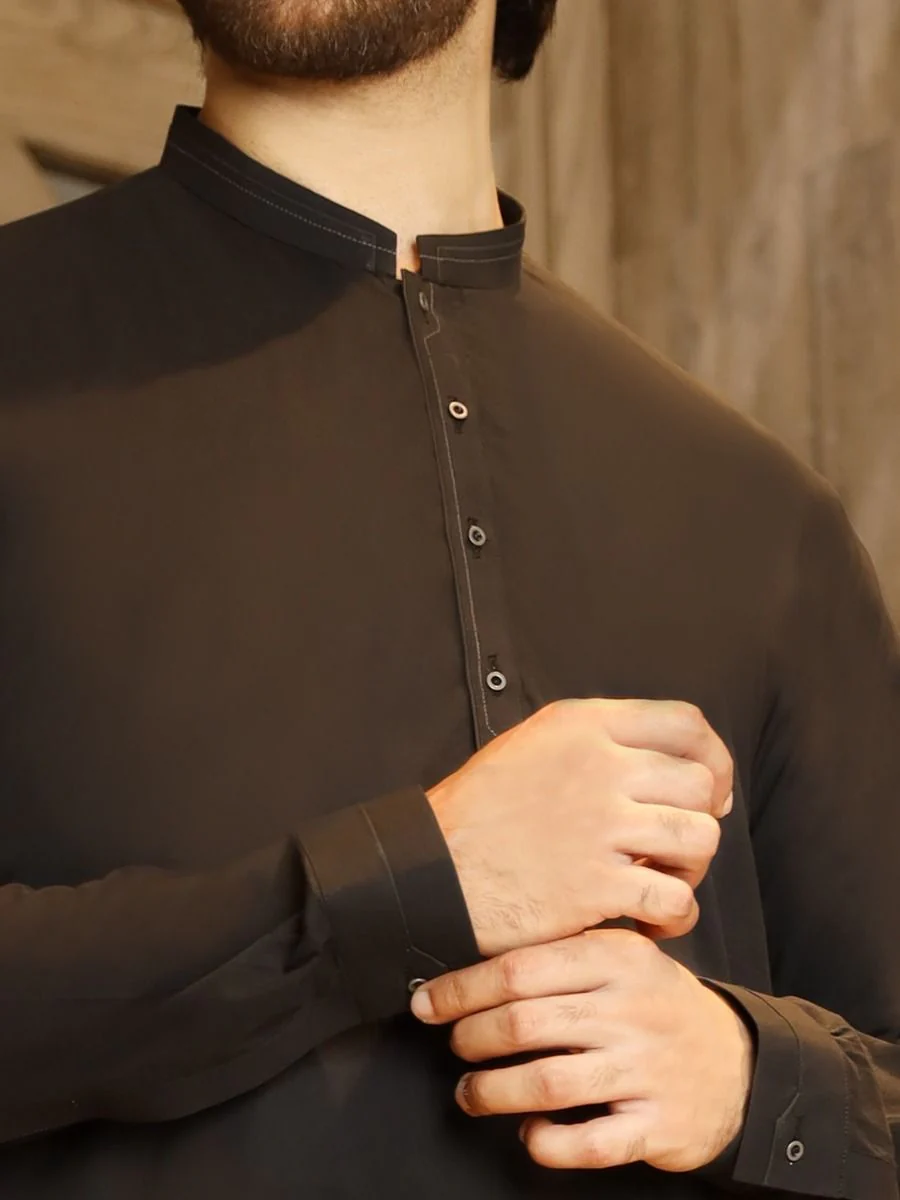 BLACK KAMEEZ SHALWAR | AL-KS-US-2496/AM-806C - Image 2
