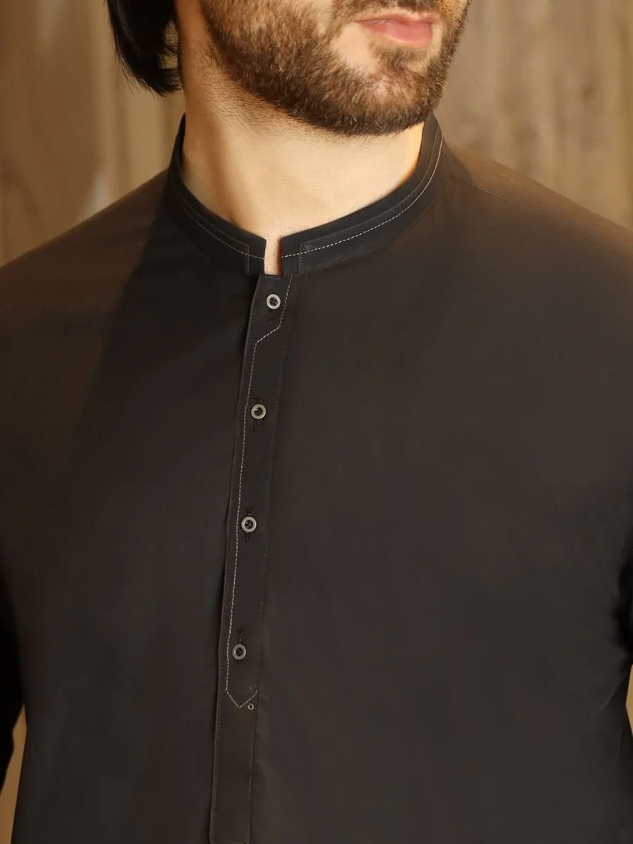 BLACK KAMEEZ SHALWAR | AL-KS-US-2496/AM-806C - Image 3