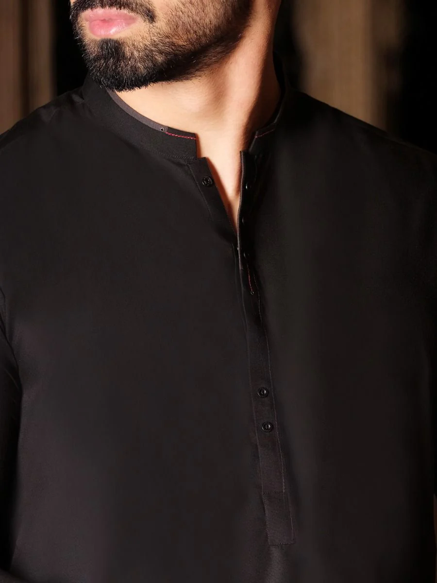 BLACK KAMEEZ SHALWAR | AL-KS-US-2506 V-3 2020 - Image 2