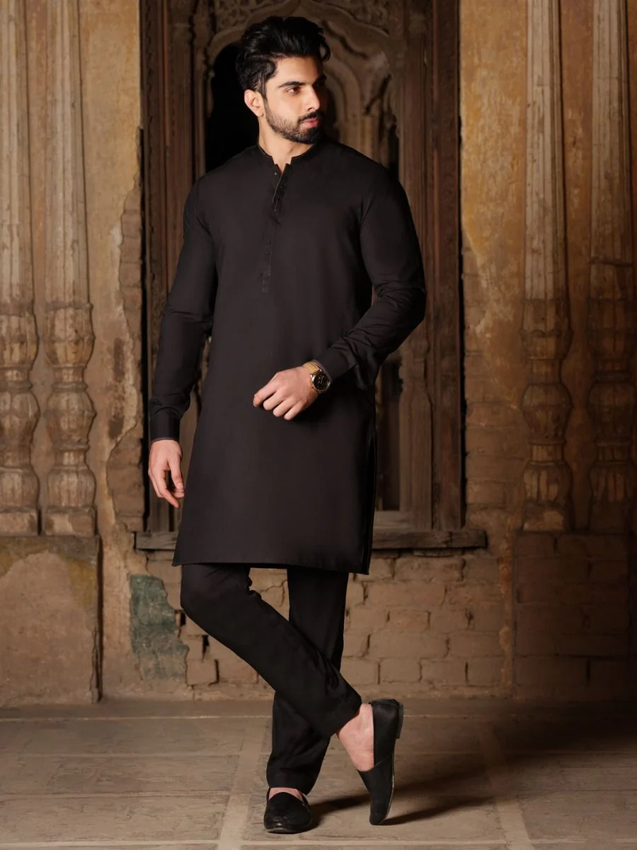 BLACK KAMEEZ SHALWAR | AL-KS-US-2506 V-3 2020 - Image 3