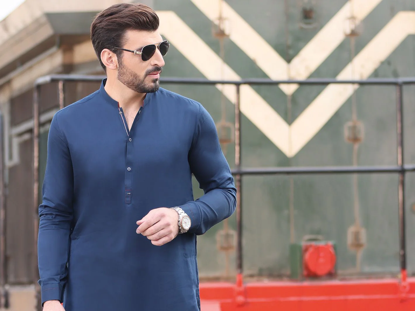 NAVY BLUE COTTON KAMEEZ SHALWAR | AL-KS-US-2527 V-1 2021 - Image 3