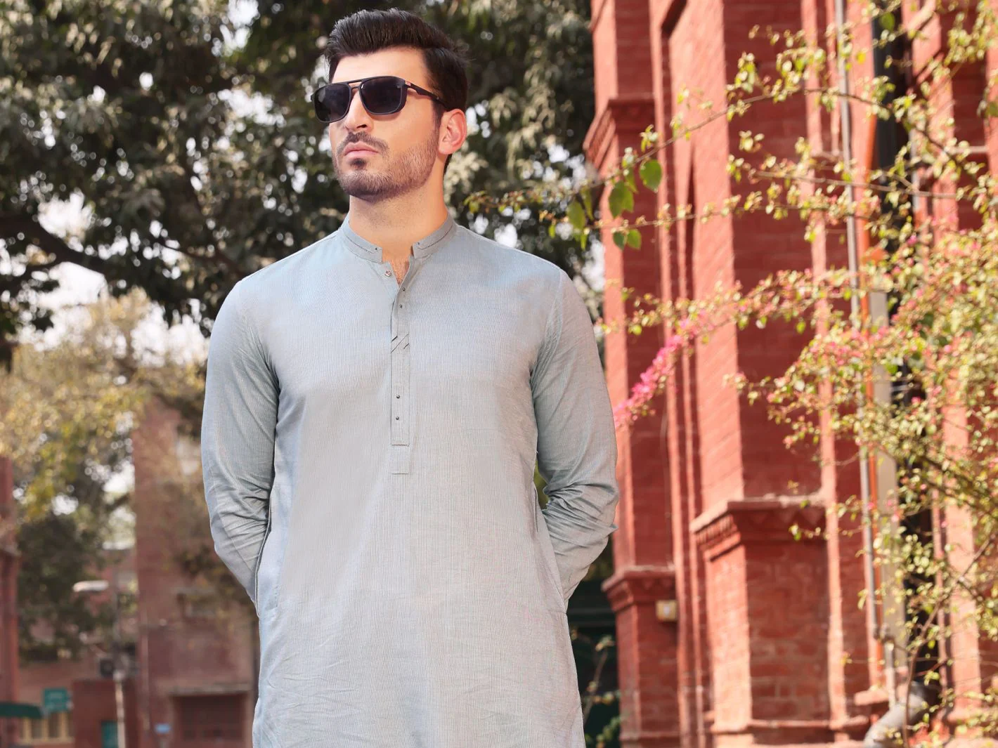 LIGHT BLUE KAMEEZ SHALWAR | AL-KS-US-2530 V-3 2020 - Image 3