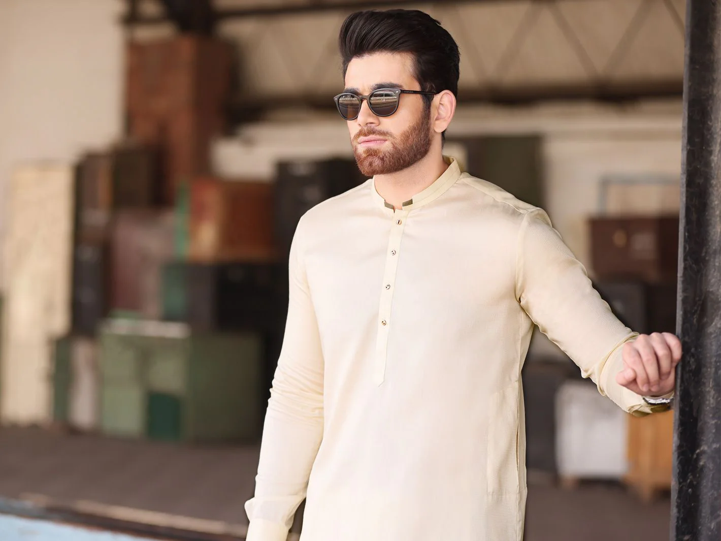 CREAM KAMEEZ SHALWAR | AL-KS-US-2532 V-3 2020 - Image 3