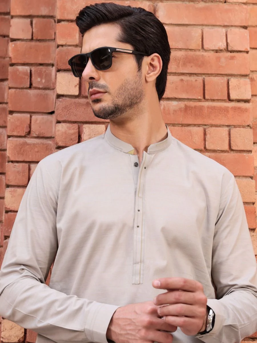 ASH GREY KAMEEZ SHALWAR | AL-KS-US-2547 V-2 2021 - Image 2