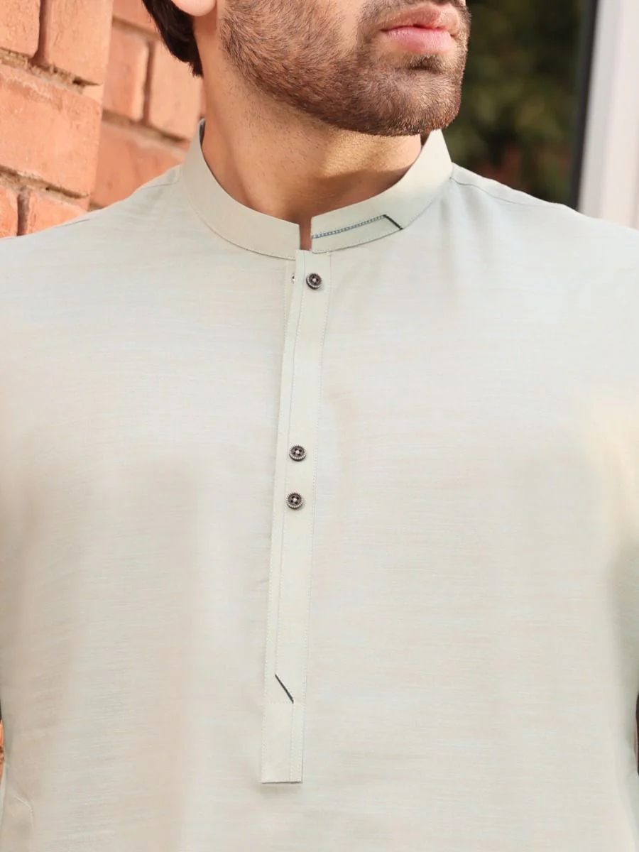 LIGHT GREEN COTTON KAMEEZ SHALWAR | AL-KS-US-2551 V-2 2021 - Image 3