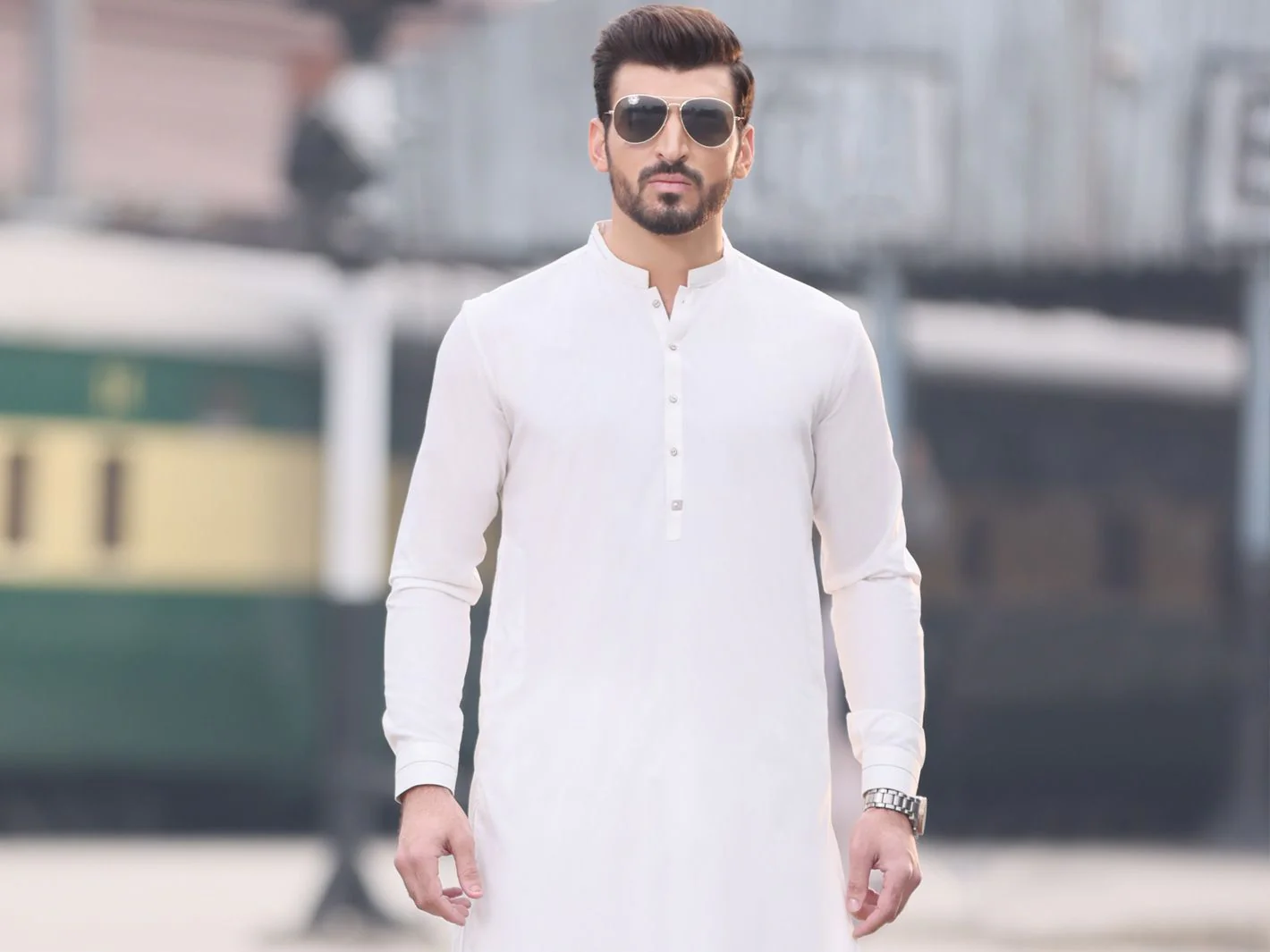 WHITE VISCOSE KAMEEZ SHALWAR | AL-KS-US-2552 V-1 2021 - Image 2