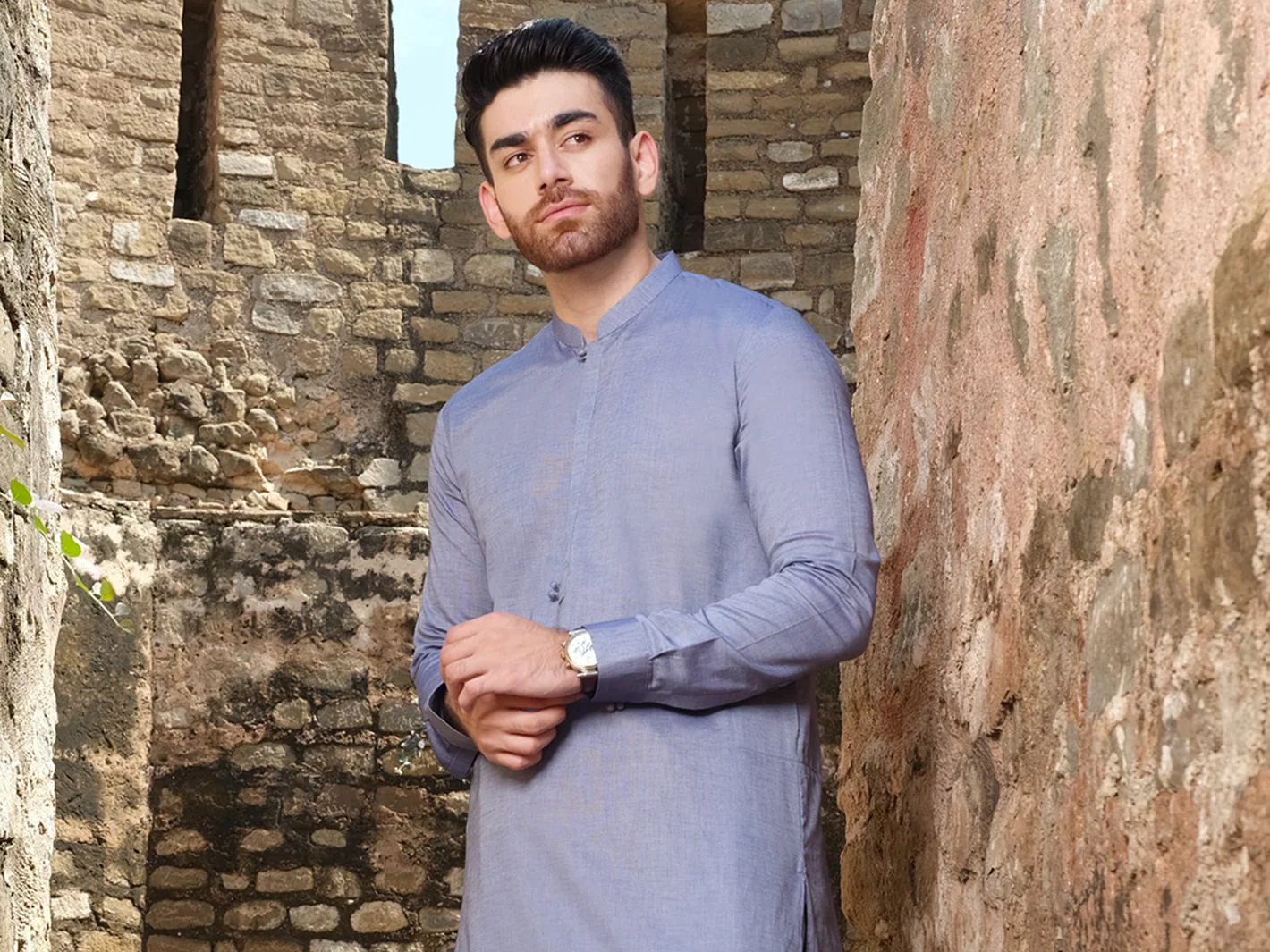 BLUE KAMEEZ SHALWAR | AL-KS-US-2563 V-2 2021 - Image 2