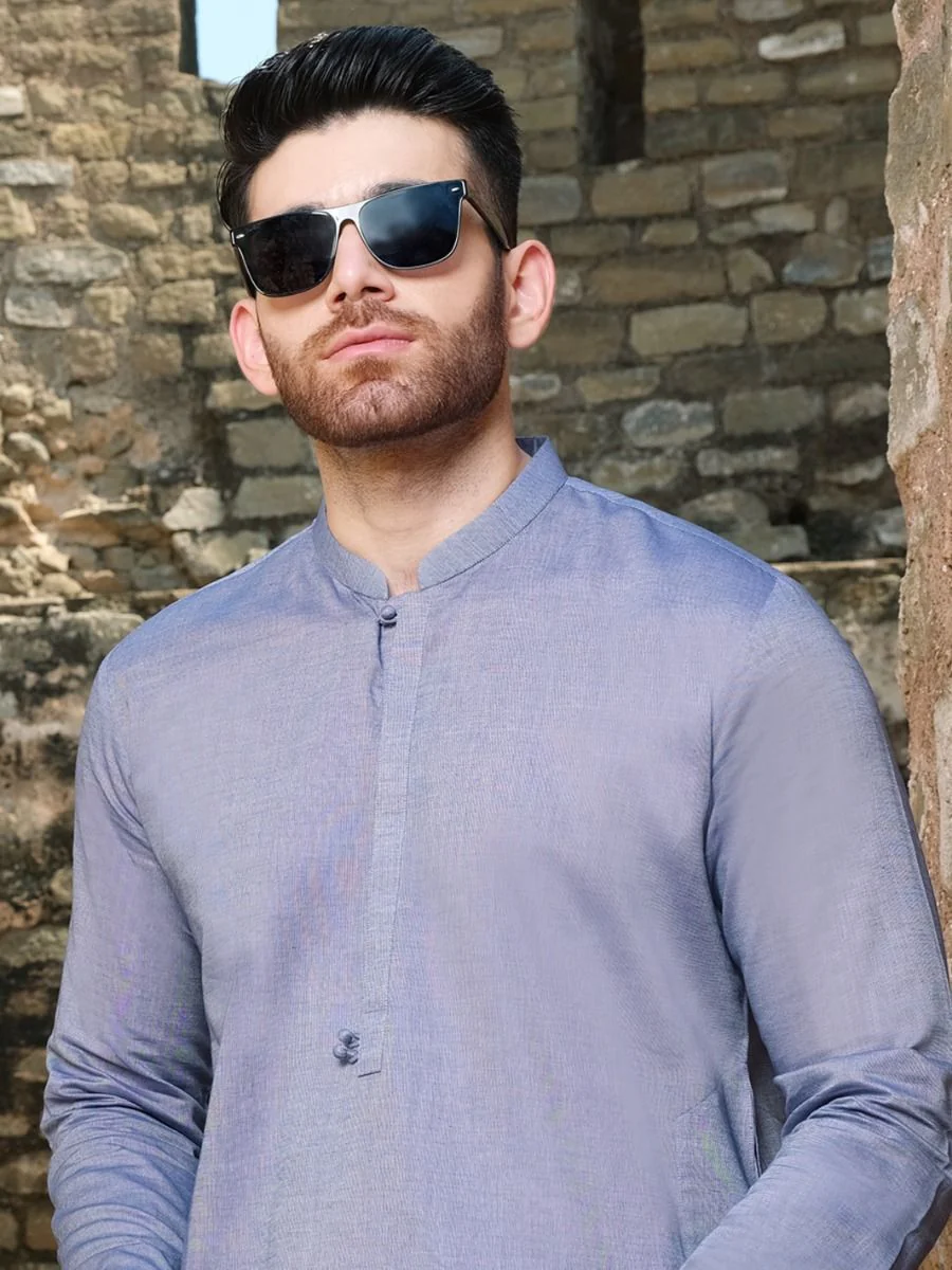 BLUE KAMEEZ SHALWAR | AL-KS-US-2563 V-2 2021 - Image 3