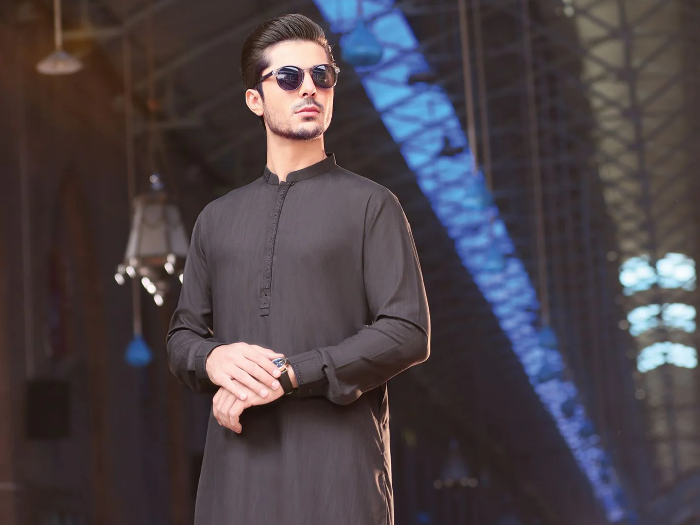 DARK GREY VISCOSE KAMEEZ SHALWAR | AL-KS-US-2565 V-1 2021 - Image 4