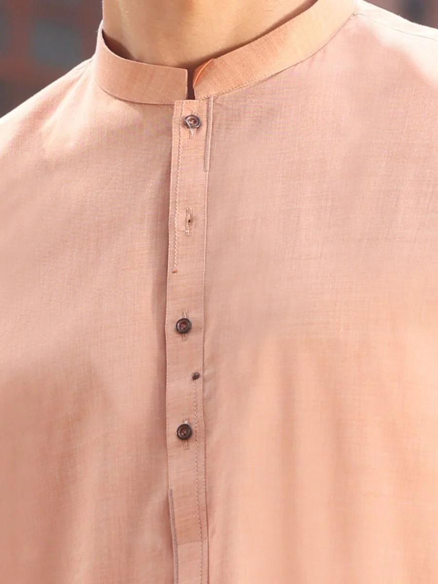 PEACH COTTON KAMEEZ SHALWAR | AL-KS-US-2568 V-2 2021 - Image 3