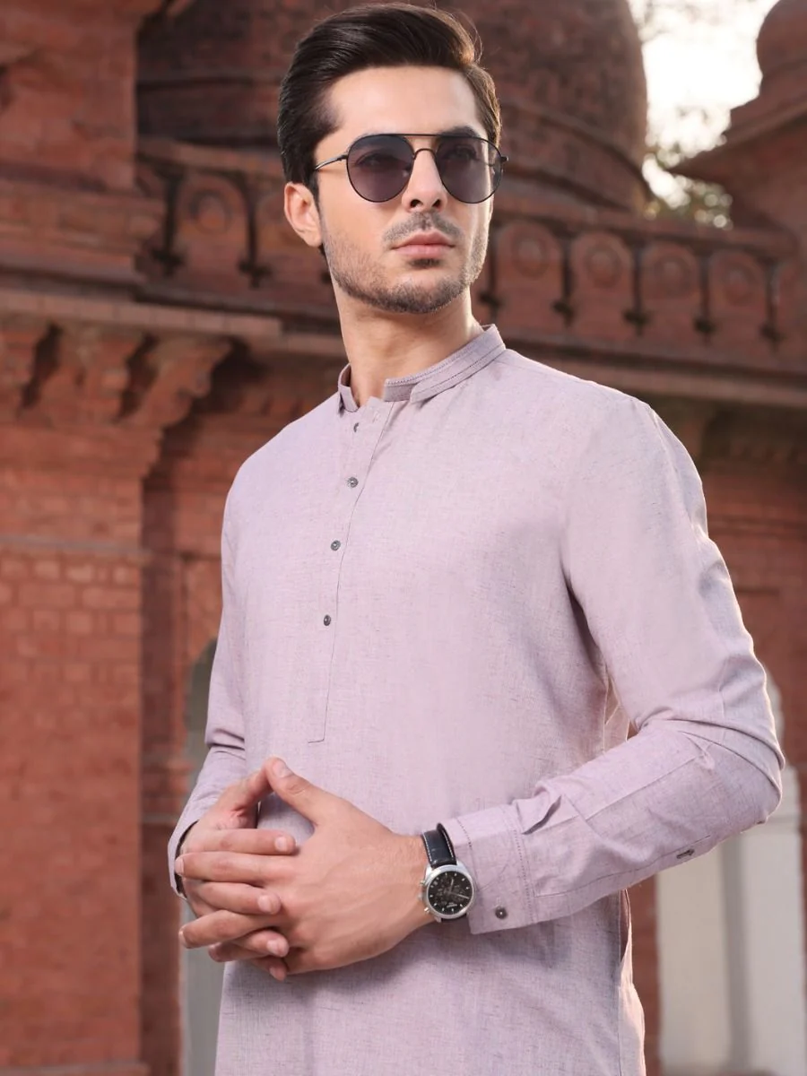 LIGHT PURPLE BLENDED KAMEEZ SHALWAR | AL-KS-US-2569 V-2 2021 - Image 2