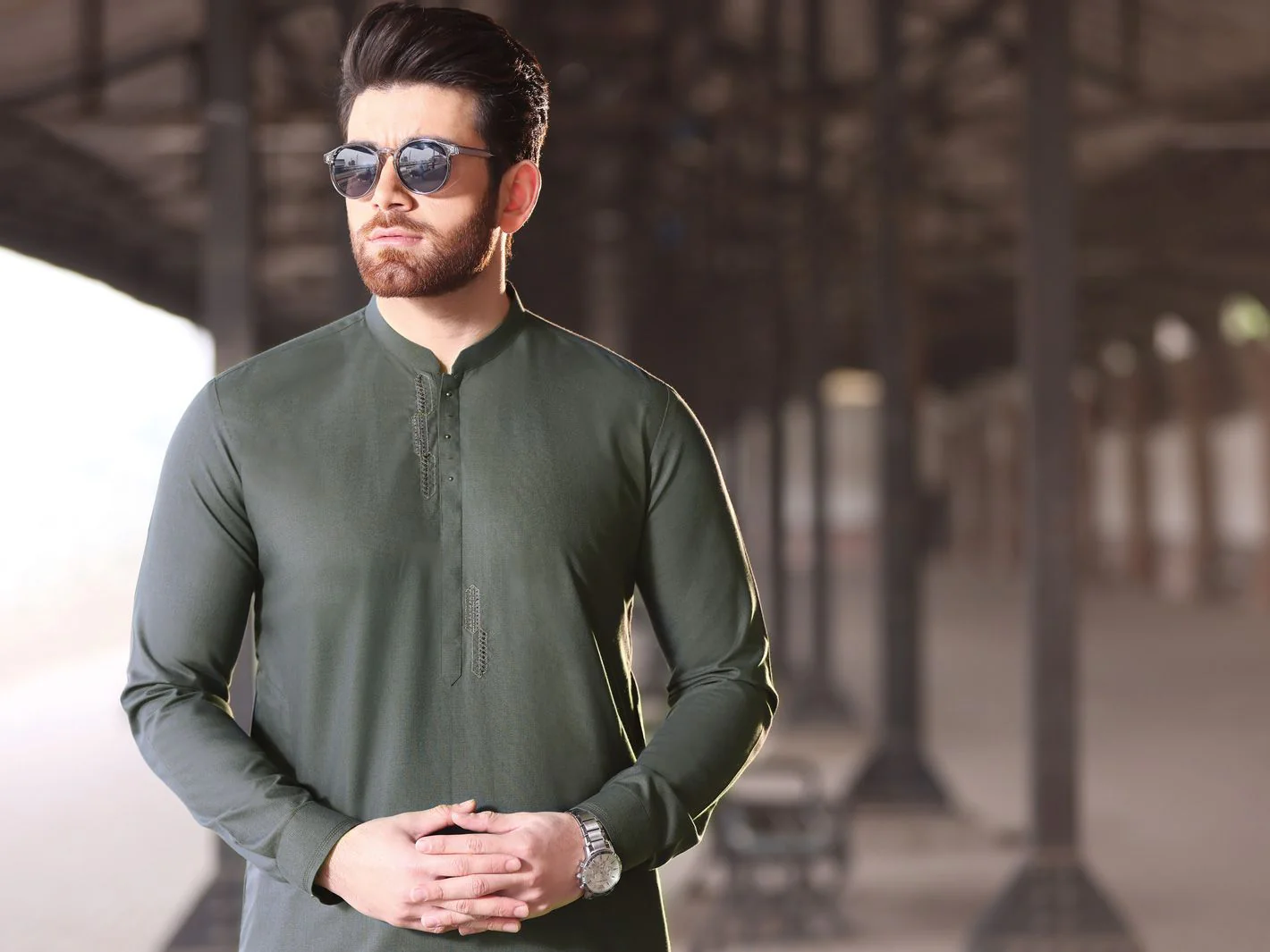GREEN VISCOSE KAMEEZ SHALWAR | AL-KS-US-2586 V-1 2021 - Image 4