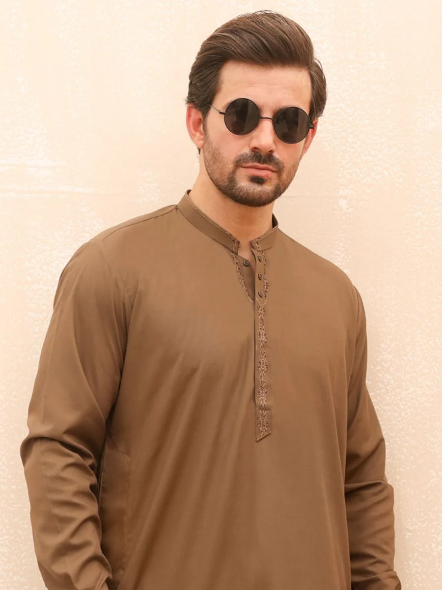 BROWN KAMEEZ SHALWAR | AL-KS-US-2592A V-2 2021 - Image 2