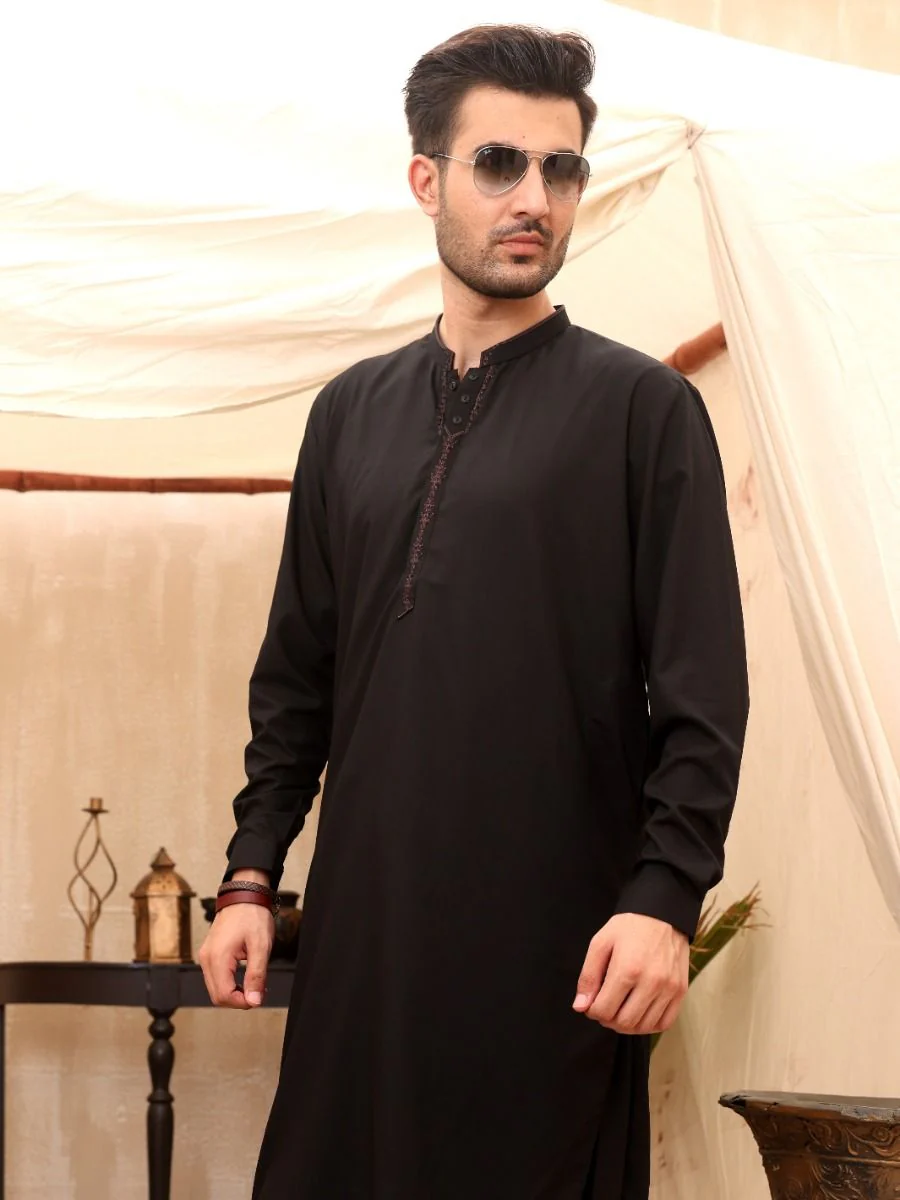 BLACK KAMEEZ SHALWAR | AL-KS-US-2592B V-2 2021 - Image 2