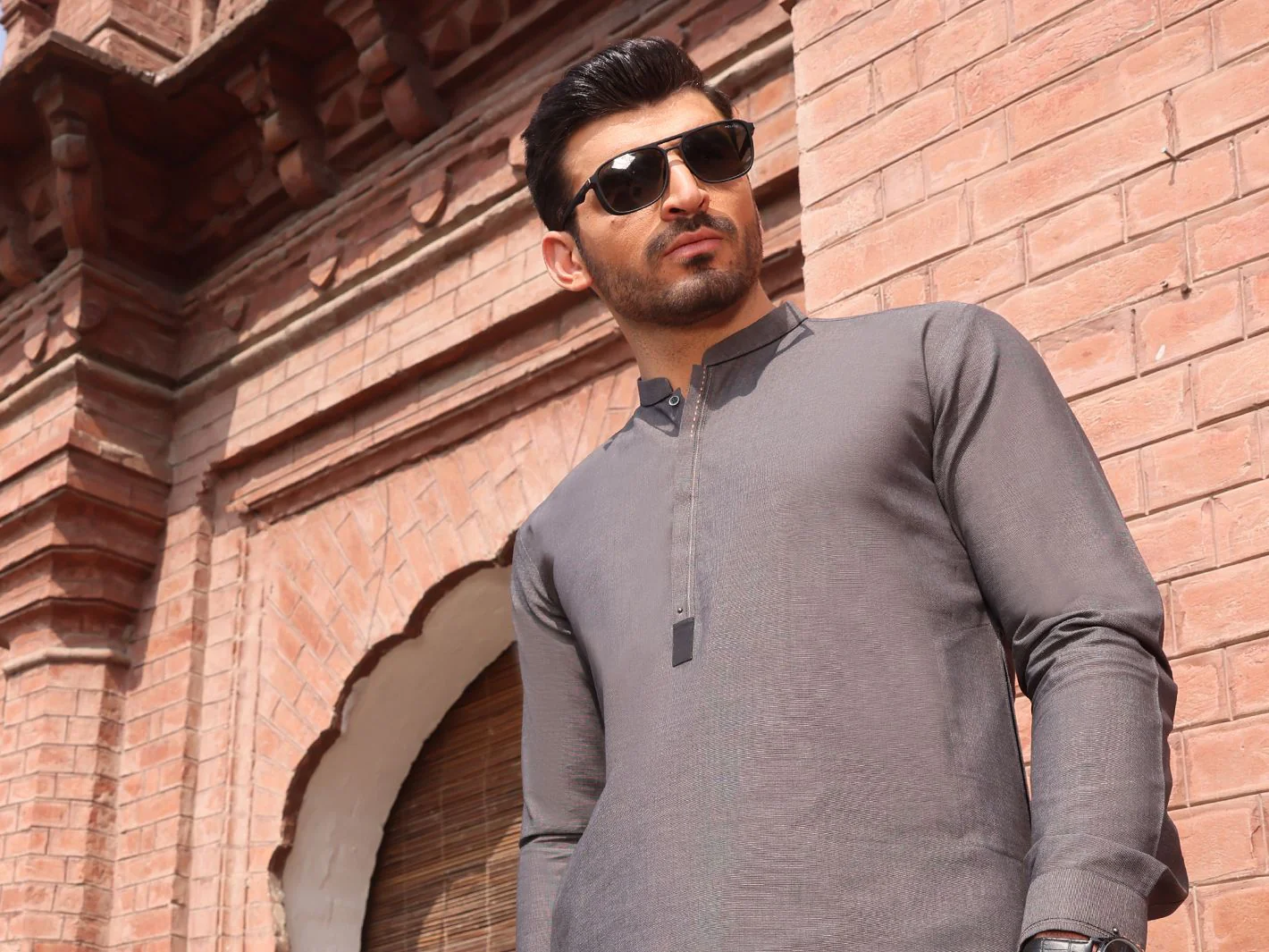 GREY BLENDED KAMEEZ SHALWAR | AL-KS-US-2594 V-2 2021 - Image 2