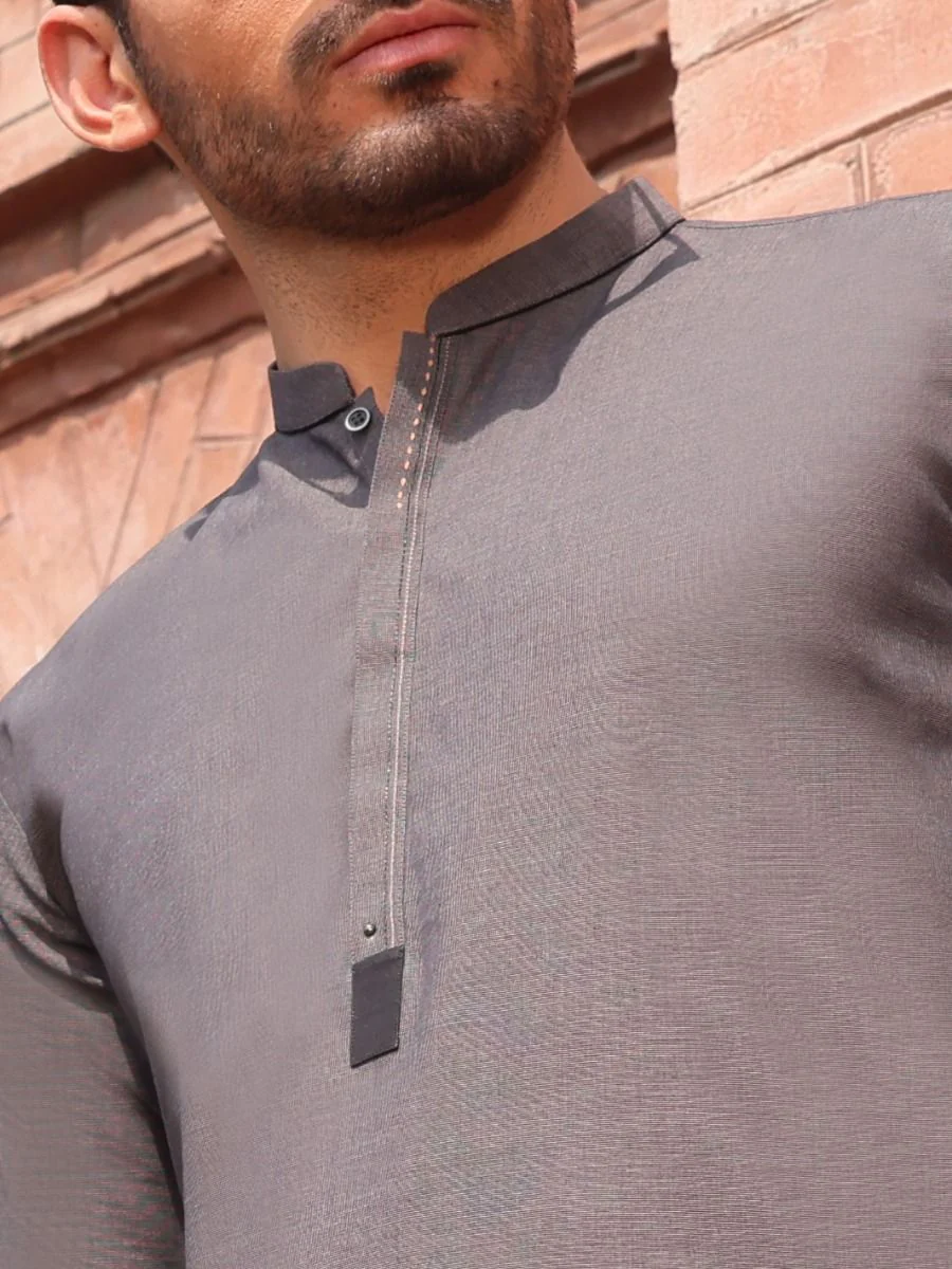GREY BLENDED KAMEEZ SHALWAR | AL-KS-US-2594 V-2 2021 - Image 3
