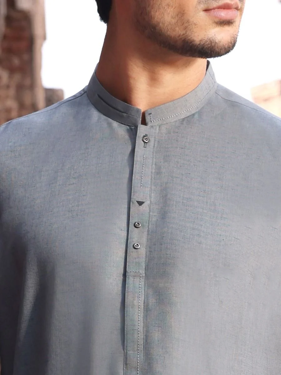 LIGHT BLUE BLENDED KAMEEZ SHALWAR | AL-KS-US-2600 V-2 2021 - Image 3