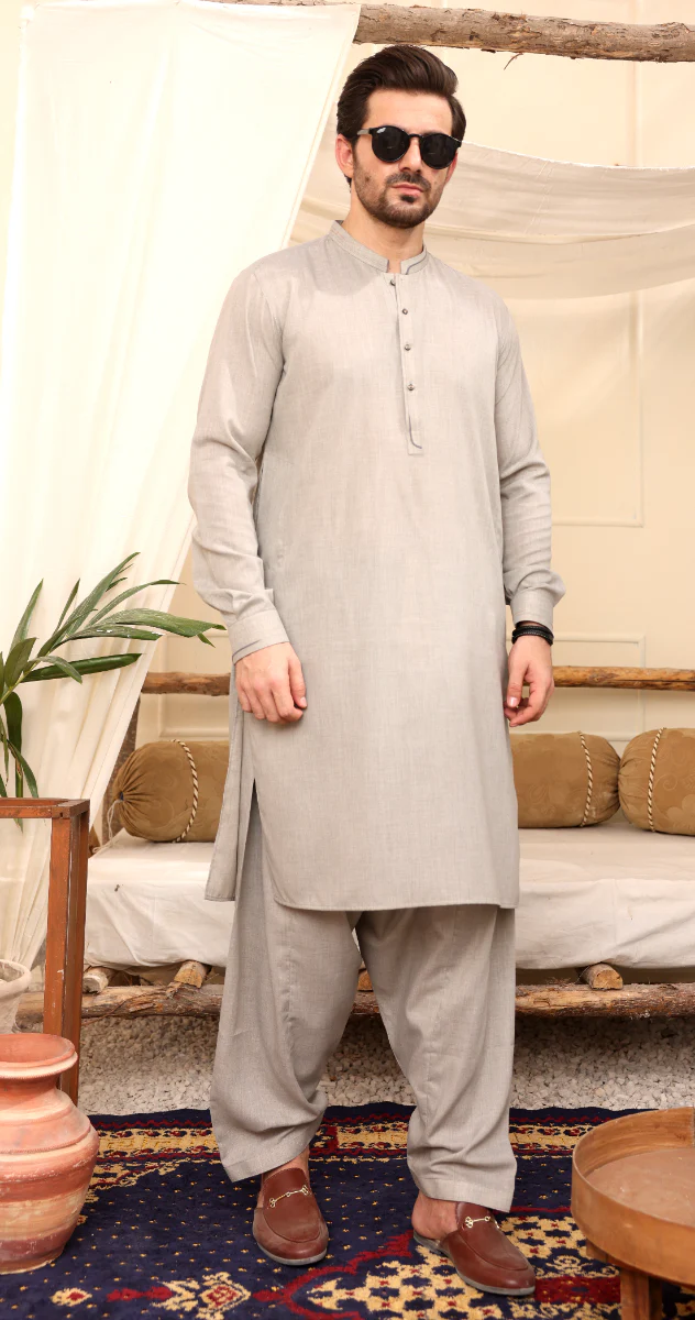 LIME GREEN VISCOSE KAMEEZ SHALWAR | AL-KS-US-2603/AM-901A - Image 4