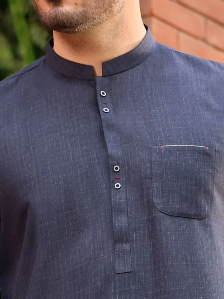 CHARCOAL GREY VISCOSE KAMEEZ SHALWAR | AL-KS-US-2604 V-2 2021 - Image 2