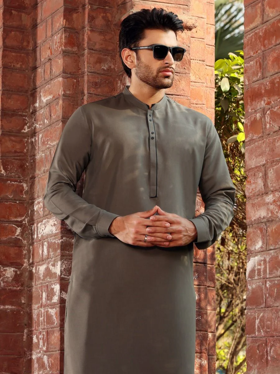 GREEN VISCOSE KAMEEZ SHALWAR | AL-KS-US-2609 V-2 2021 - Image 3