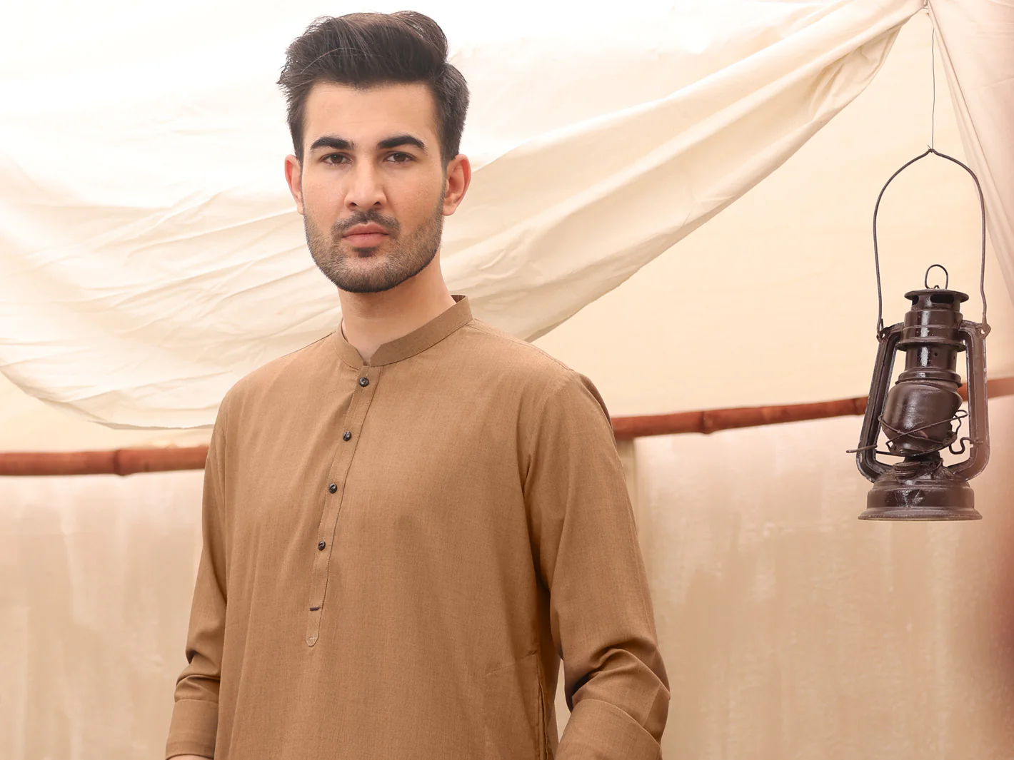 LIGHT BROWN KAMEEZ SHALWAR | AL-KS-US-2615/AM-900A - Image 3