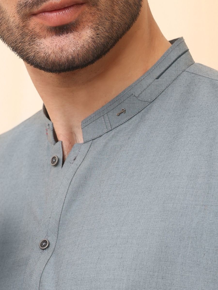 ASH BLUE KAMEEZ SHALWAR | AL-KS-US-2617/AM-900B - Image 2