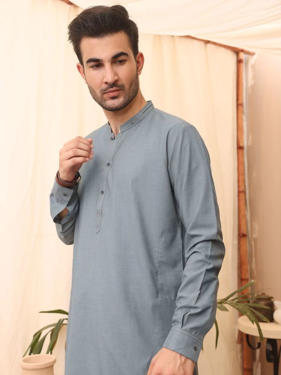 ASH BLUE KAMEEZ SHALWAR | AL-KS-US-2617/AM-900B - Image 3