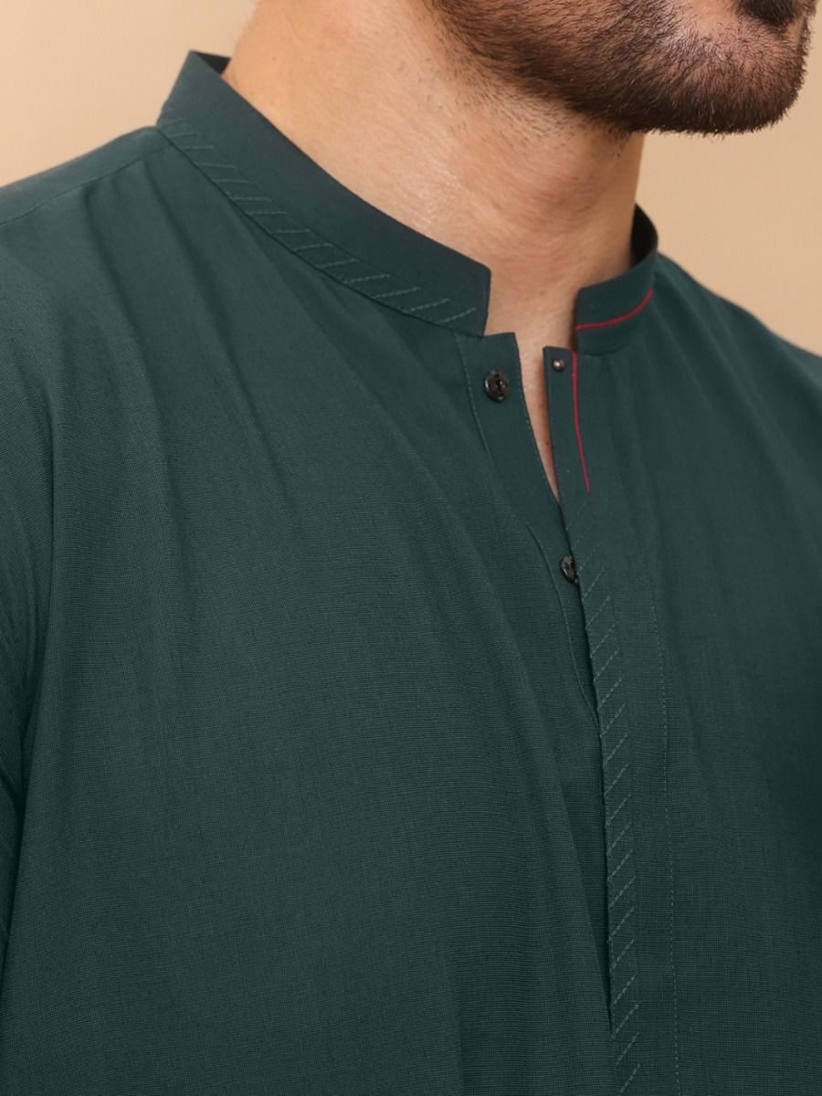 GREEN KAMEEZ SHALWAR | AL-KS-US-2622/AM-900D - Image 3