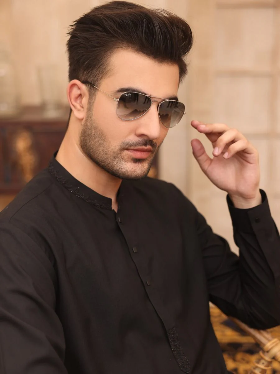 BLACK VISCOSE KAMEEZ SHALWAR | AL-KS-US-2627/AM-898D - Image 2