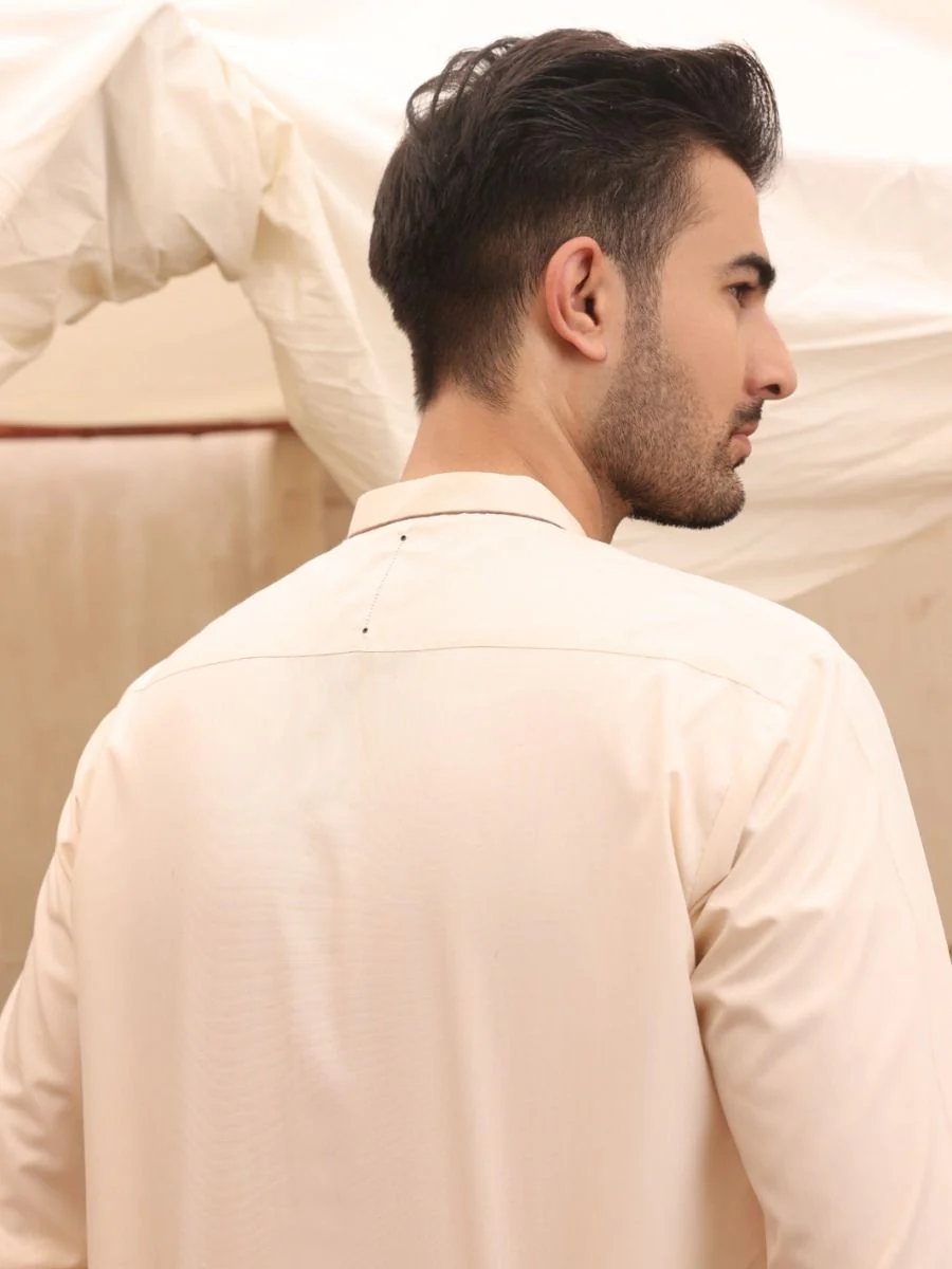 CREAM VISCOSE KAMEEZ SHALWAR | AL-KS-US-2630/AM-895A - Image 4