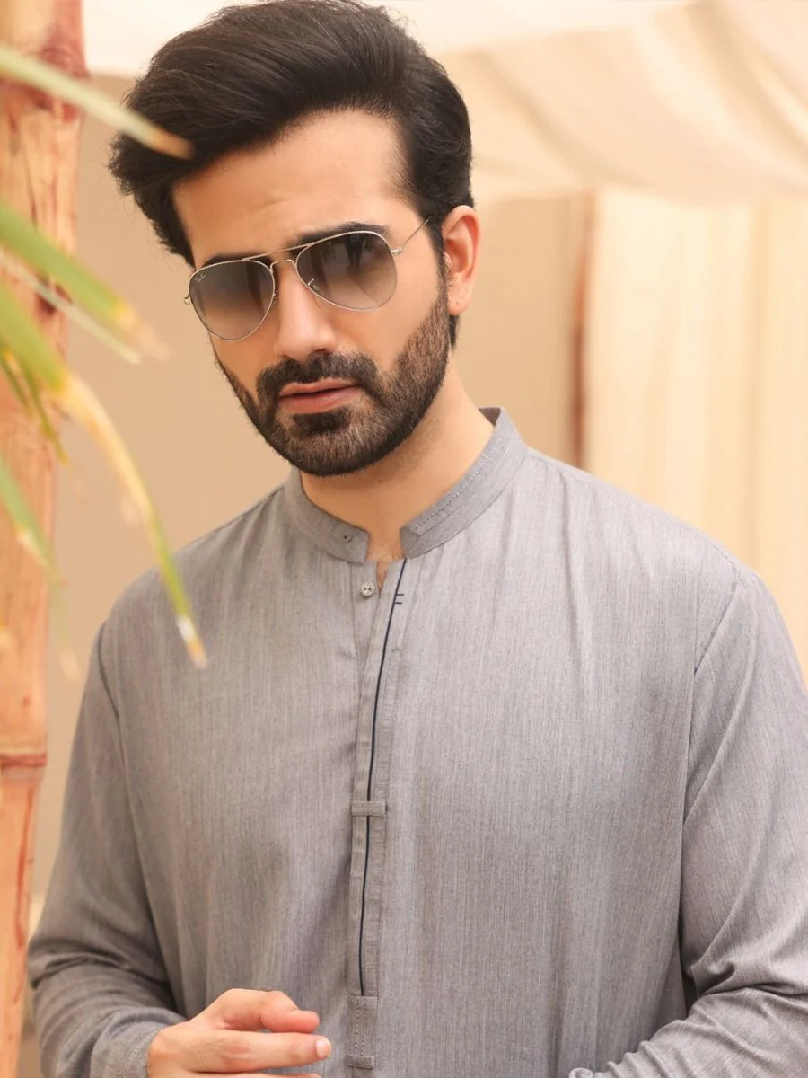 GREY VISCOSE KAMEEZ SHALWAR | AL-KS-US-2640/AM-998B - Image 2