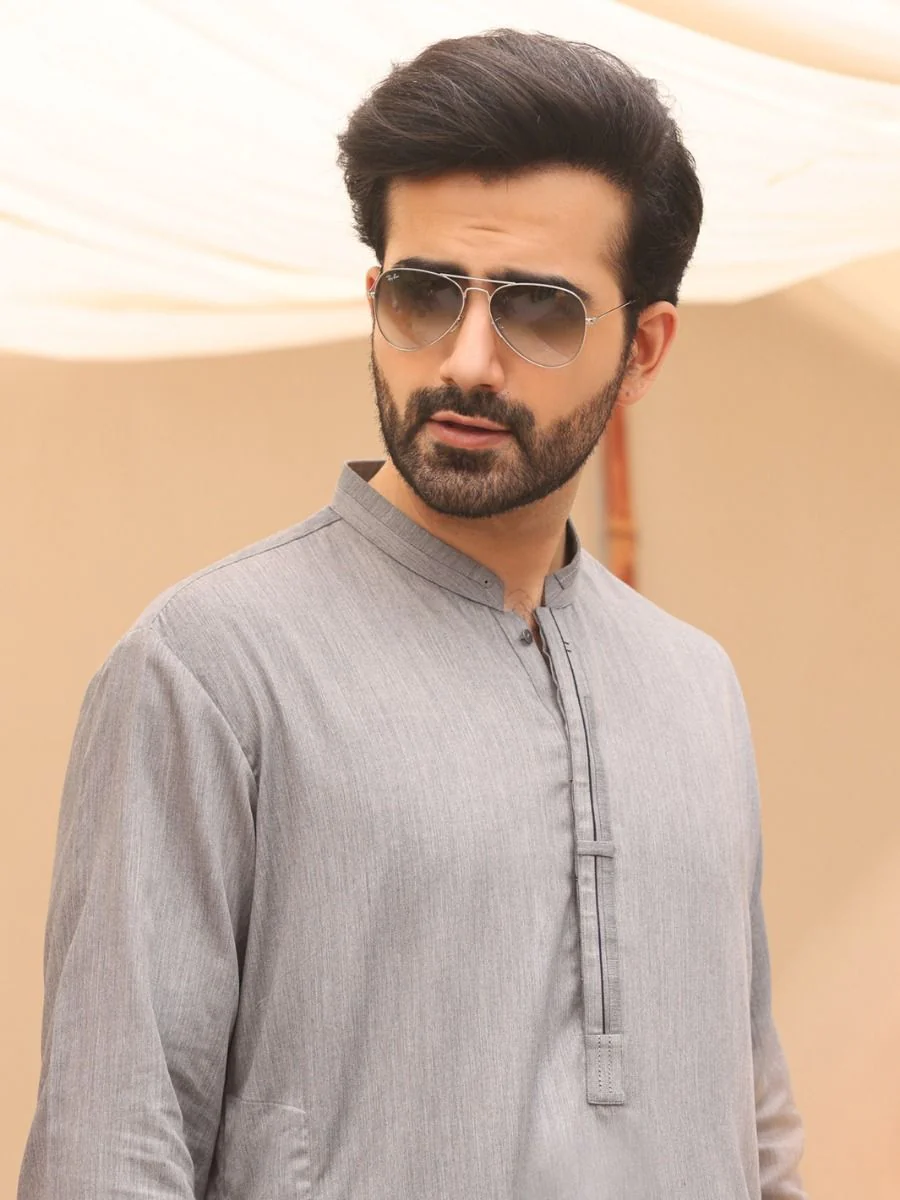 GREY VISCOSE KAMEEZ SHALWAR | AL-KS-US-2640/AM-998B - Image 3