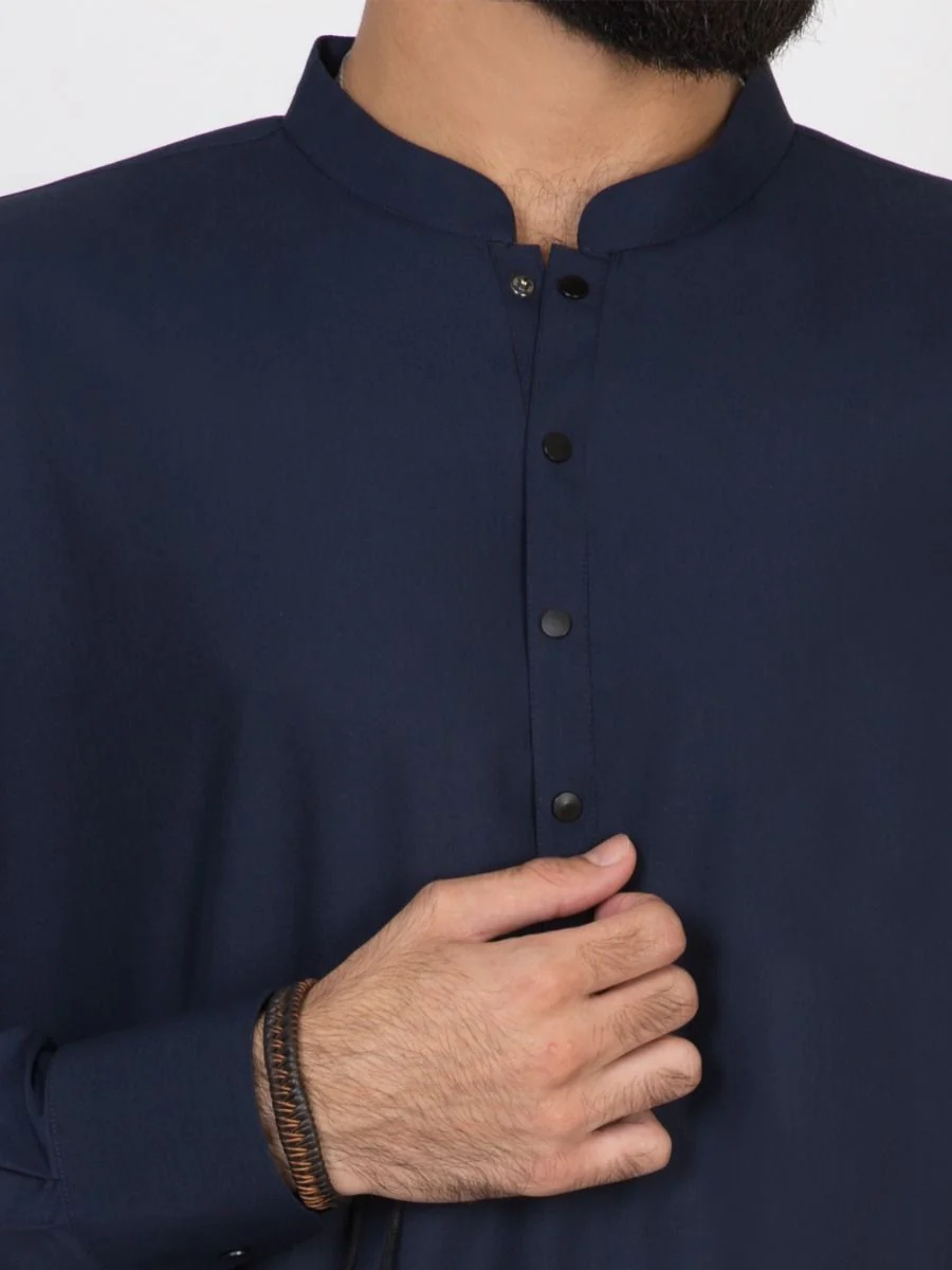 NAVY BLUE NBU VISCOSE KAMEEZ SHALWAR | AL-KS-US-2646/AM-5011D - Image 2