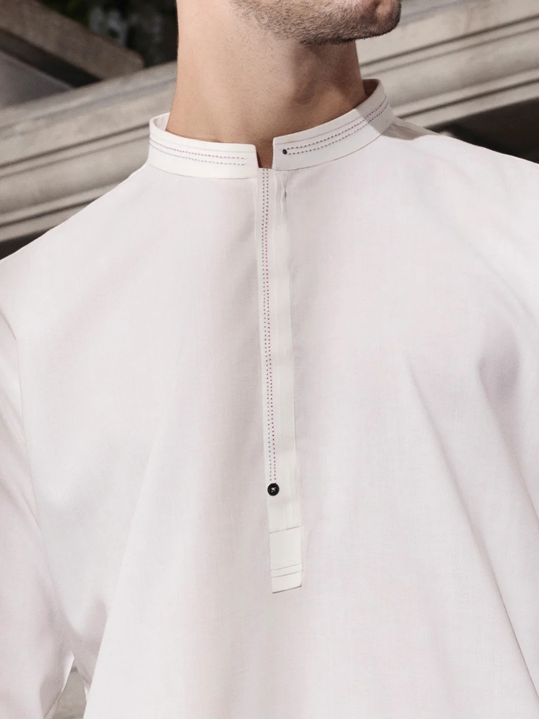 OFF WHITE VISCOSE KAMEEZ SHALWAR | AL-KS-US-2658/AM-5003A - Image 2