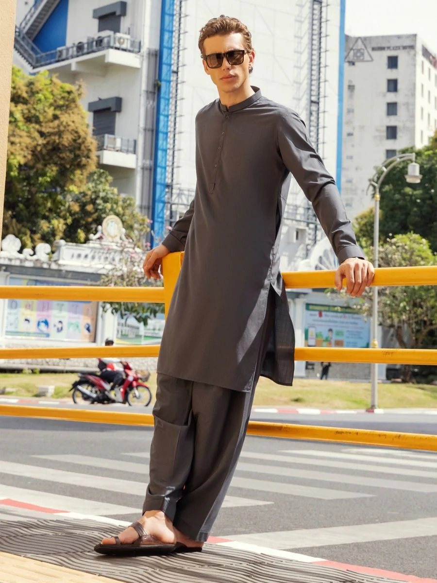 GREY KAMEEZ SHALWAR | AL-KS-US-2678/AM-993A - Image 3