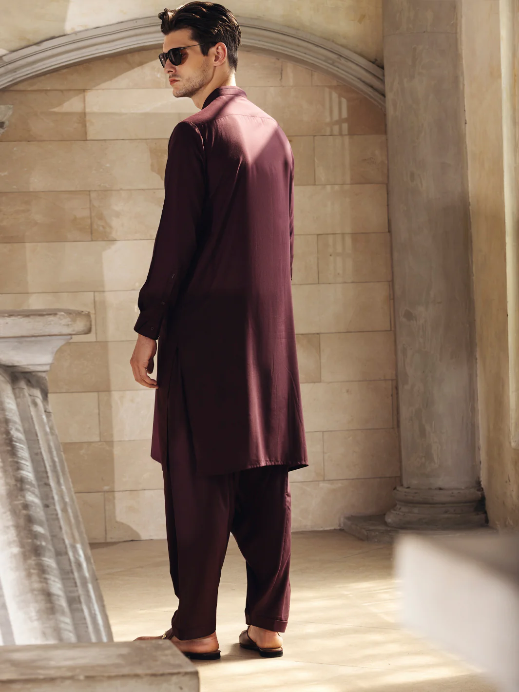 MAROON KAMEEZ SHALWAR | AL-KS-US-2679/AM-999C - Image 3