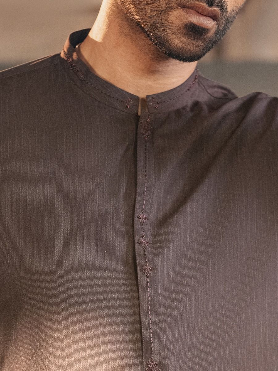 DULL PURPLE VISCOSE KAMEEZ SHALWAR | AL-KS-US-2683/AM-5005C - Image 2