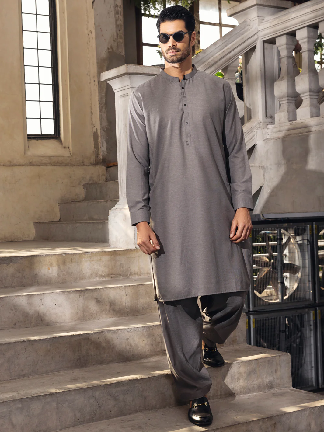 GREY VISCOSE KAMEEZ SHALWAR | AL-KS-US-2685/AM-5006C - Image 4