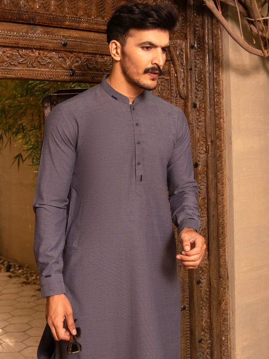 BLUE VISCOSE KAMEEZ SHALWAR | AL-KS-US-2689/AM-5033A - Image 4
