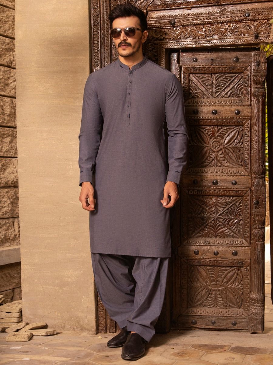 BLUE VISCOSE KAMEEZ SHALWAR | AL-KS-US-2689/AM-5033A - Image 5