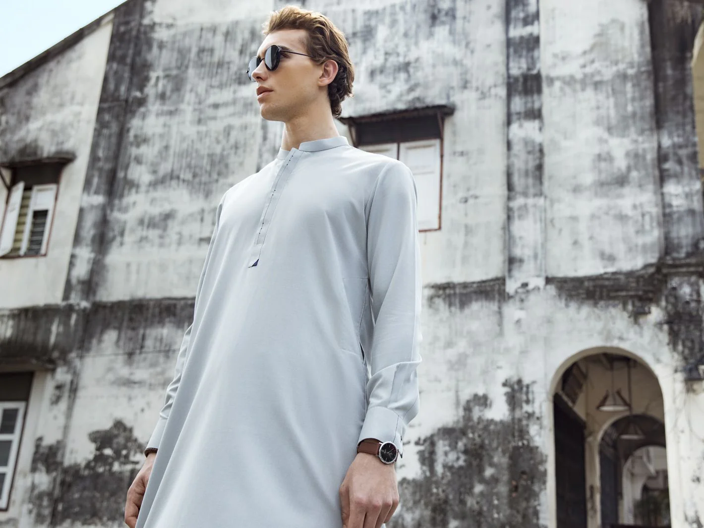 LIGHT BLUE VISCOSE KAMEEZ SHALWAR | AL-KS-US-2694/AM-5031F - Image 4